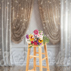 Aperturee - Gold Silver Curtain Sparkle Retro Photo Backdrop