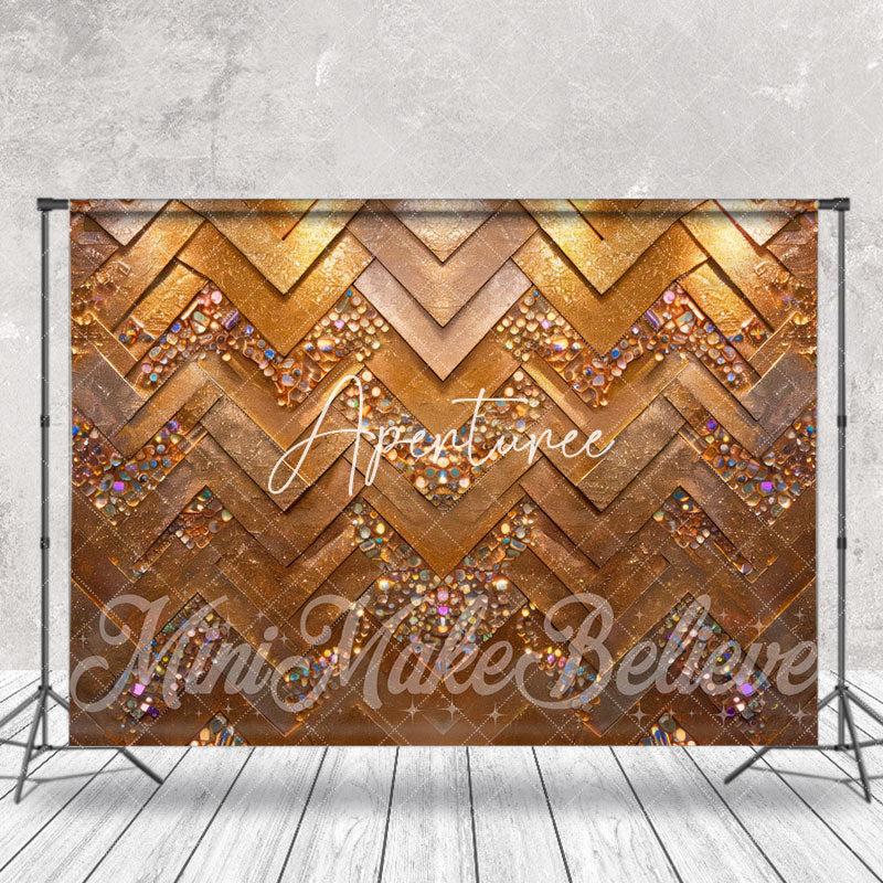 Aperturee - Gold Silver Rhombus Sequins Retro Photo Backdrop