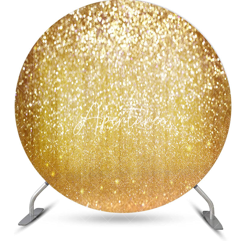 Aperturee - Gold Sliver Glitter Round Backdrop For Dance Party