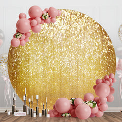 Aperturee - Gold Sliver Glitter Round Backdrop For Dance Party