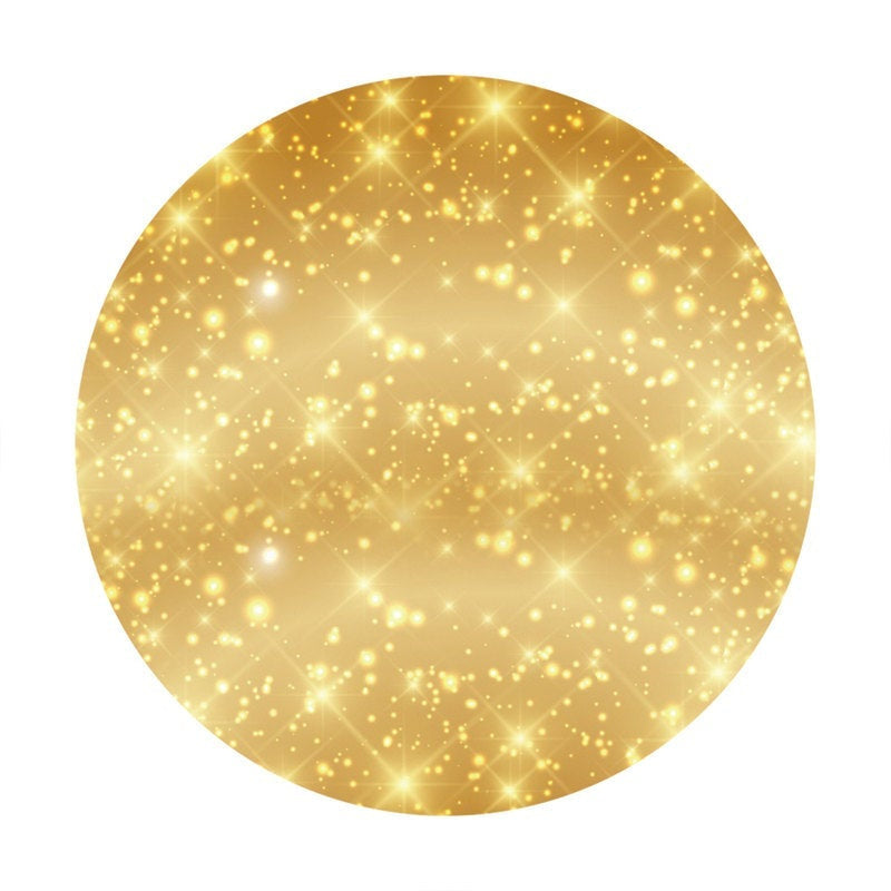 Aperturee Gold Sparkle Glitter Bokeh Party Round Backdrops