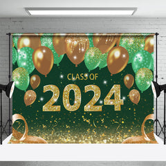 Aperturee - Gold Sparkling Balloon Green Bokeh Grad Photo Backdrop