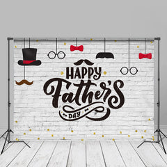 Aperturee - Gold Spot White Brick Fathers Day Backdrop Decor