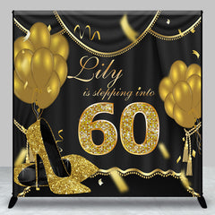 Aperturee - Gold Stepping Into Custom Woman Birthday Backdrop