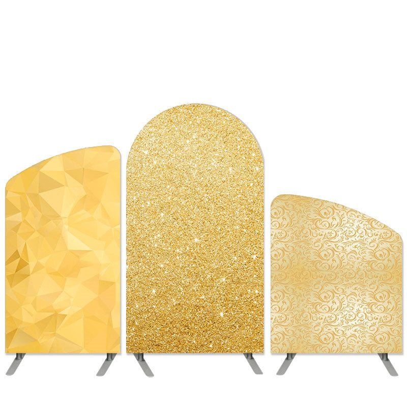 Aperturee Gold Theme Glitter Abstract Arch Backdrop Kit For Birthday