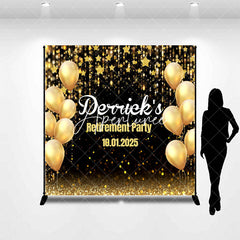 Aperturee - Golden Balloon Star Bokeh Custom Retirement Backdrop