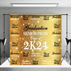 Aperturee - Golden Bokeh Star Repeat 2024 Graduation Backdrop