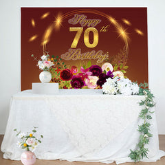 Aperturee - Golden Circle Floral Happy 70th Birthday Backdrop