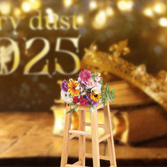 Aperturee - Golden Crown Books Fairy Bokeh 2025 New Year Backdrop