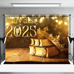 Aperturee - Golden Crown Books Fairy Bokeh 2025 New Year Backdrop