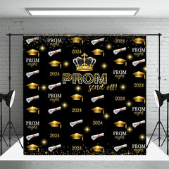 Aperturee - Golden Crown Star Hat Repeat Graduation Backdrop