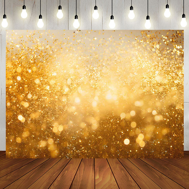 Aperturee - Golden Glitter Bokeh Backdrop For Birthday Party