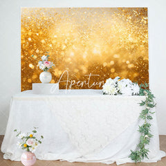 Aperturee - Golden Glitter Bokeh Backdrop For Birthday Party