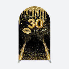 Aperturee - Golden Glitter Champagne 30th Birthday Arch Backdrop