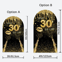 Aperturee - Golden Glitter Champagne 30th Birthday Arch Backdrop