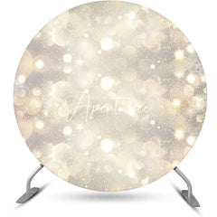 Aperturee - Golden Glitter Hazy Round Backdrop For Birthday