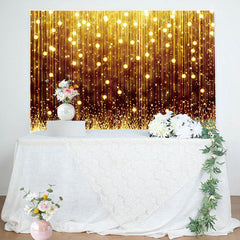 Aperturee - Golden Glitter Lines Backdrop for Birthday Party