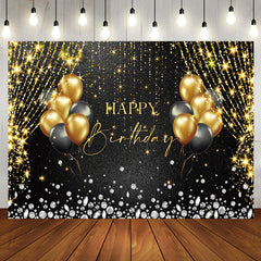 Aperturee - Golden Glitter String Balloon Birthday Backdrop