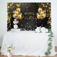 Aperturee - Golden Glitter String Balloon Birthday Backdrop