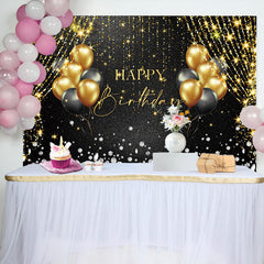 Aperturee - Golden Glitter String Balloon Birthday Backdrop