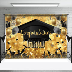 Aperturee - Golden Hat Balloons Bokeh Star Graduation Backdrop