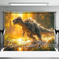 Aperturee - Golden Jungle Dinosaur Water Splash Photo Backdrop