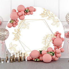 Aperturee Golden Leaves Simple Circle Backdrop For Wedding Event