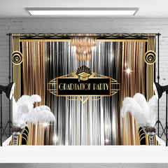 Aperturee - Golden Silver Metallic Feel Line Graduation Backdrop