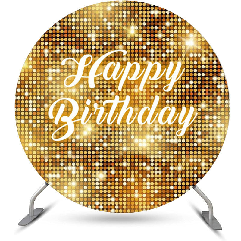 Aperturee - Golden Sparkling Sequin Round Birthday Backdrop