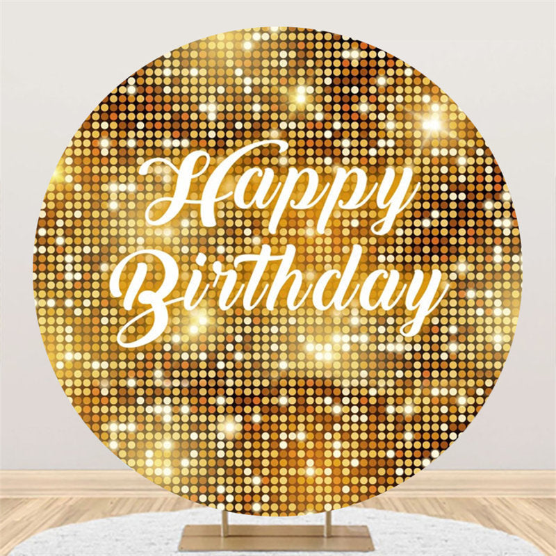 Aperturee - Golden Sparkling Sequin Round Birthday Backdrop