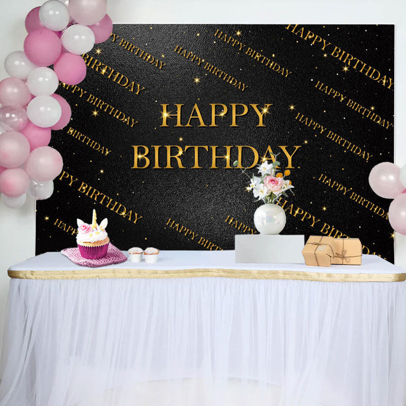 Aperturee - Golden Step And Repeat Black Wall Birthday Backdrop