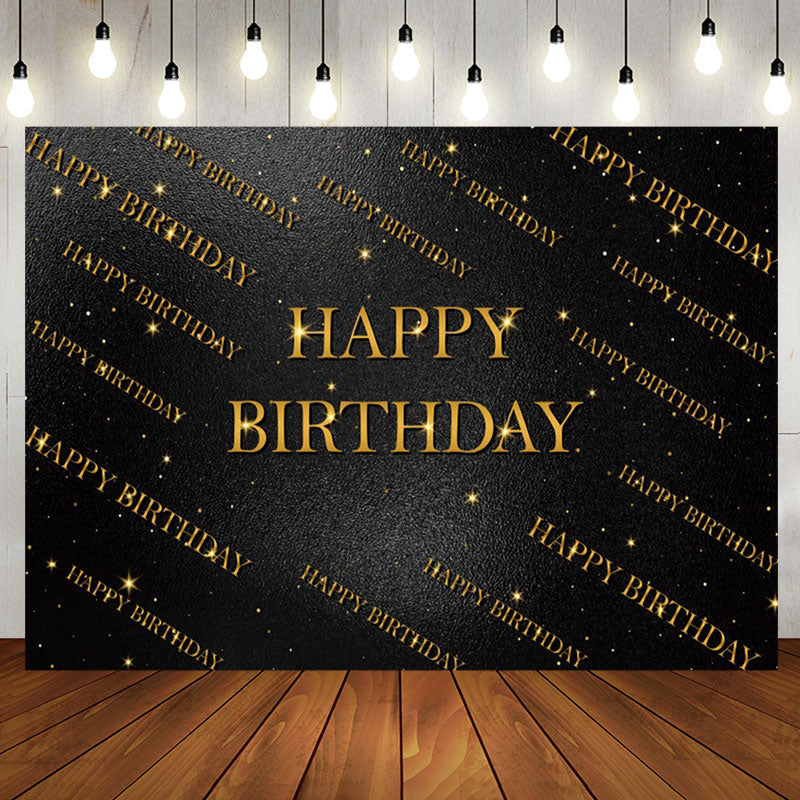 Aperturee - Golden Step And Repeat Black Wall Birthday Backdrop