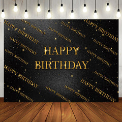 Aperturee - Golden Step And Repeat Black Wall Birthday Backdrop