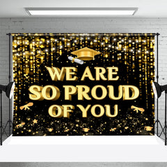 Aperturee - Golden Tassel Glitter Hat Star Graduation Backdrop