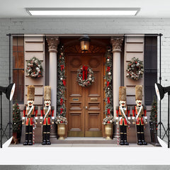 Aperturee - Gorgeous Gate Christmas Wreath Guard Photo Backdrop