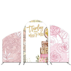 Aperturee Gorgeous Pink Floral Arch Backdrop Kit For Wedding