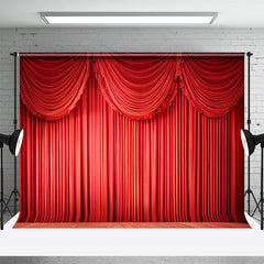 Aperturee - Gorgeous Theater Red Curtain Stage Photo Backdrop