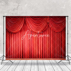 Aperturee - Gorgeous Theater Red Curtain Stage Photo Backdrop