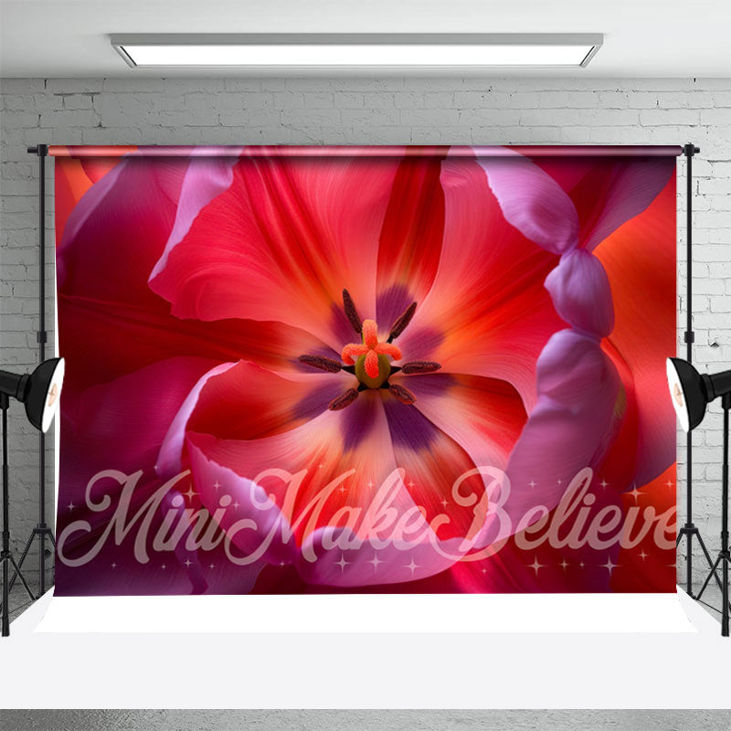 Aperturee - Graceful Red Flower Pistil Photo Studio Backdrop