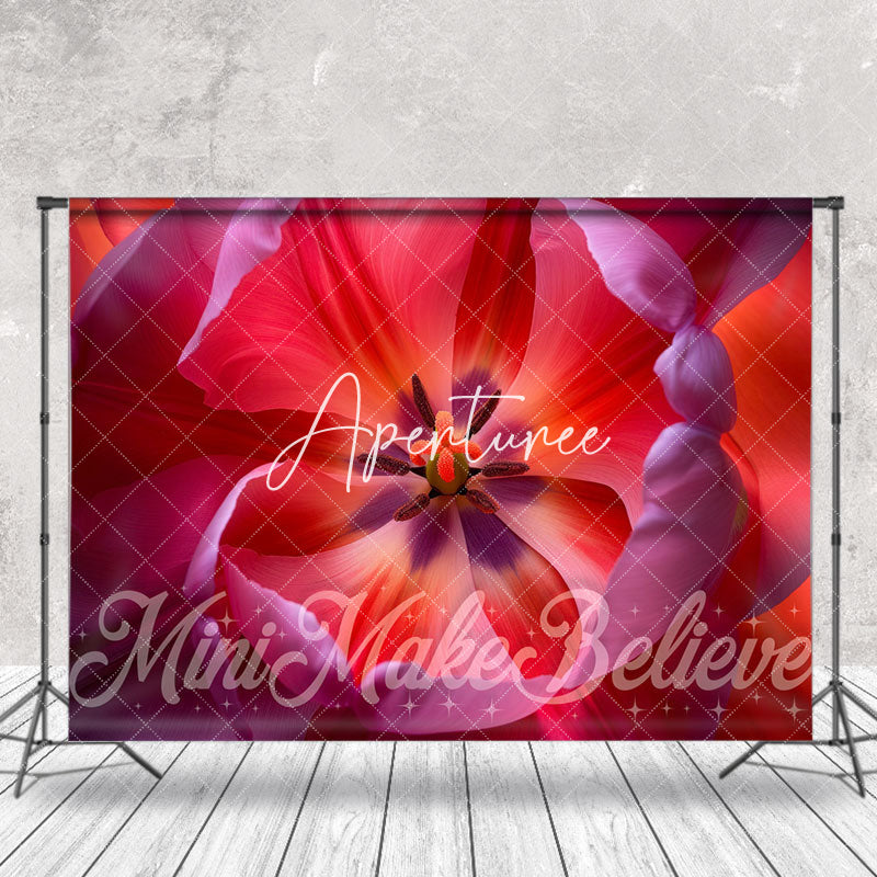 Aperturee - Graceful Red Flower Pistil Photo Studio Backdrop