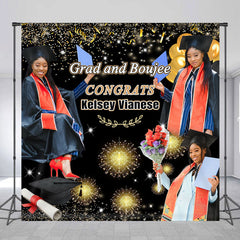 Aperturee - Grad And Boujee Custom Photo Congrats Backdrop