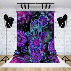 Aperturee - Gradient Mandala Hamasa Hand Dots Light Backdrop