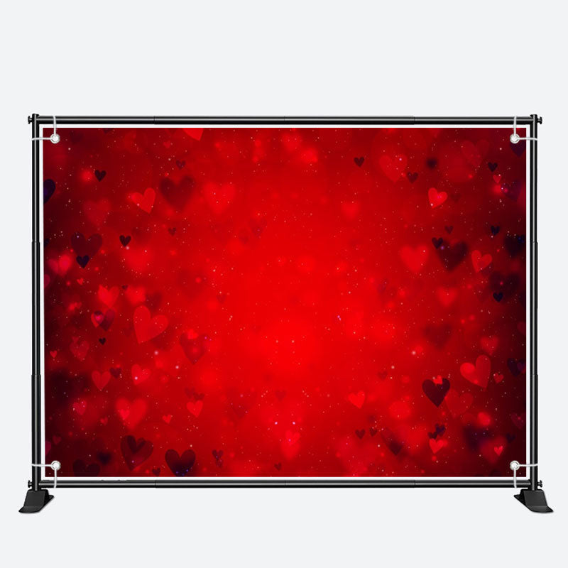 Aperturee - Gradient Red Heart Simple Valentines Day Backdrop