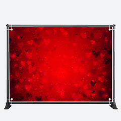 Aperturee - Gradient Red Heart Simple Valentines Day Backdrop