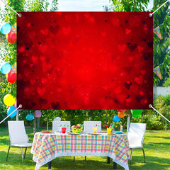 Aperturee - Gradient Red Heart Simple Valentines Day Backdrop