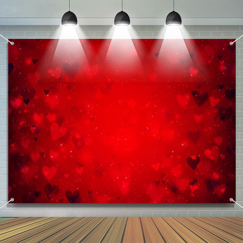 Aperturee - Gradient Red Heart Simple Valentines Day Backdrop