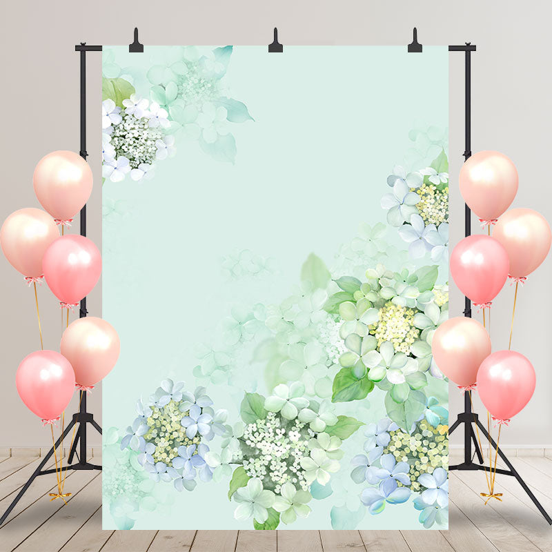 Aperturee - Gradient Spring Floral Backdrop For Birthday Party