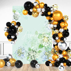 Aperturee - Gradient Spring Floral Backdrop For Birthday Party