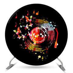 Aperturee Graffiti Phonography Record Music Round Party Backdrop