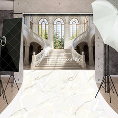 Aperturee - Grand Staircase White Marble Floor Sweep Backdrop